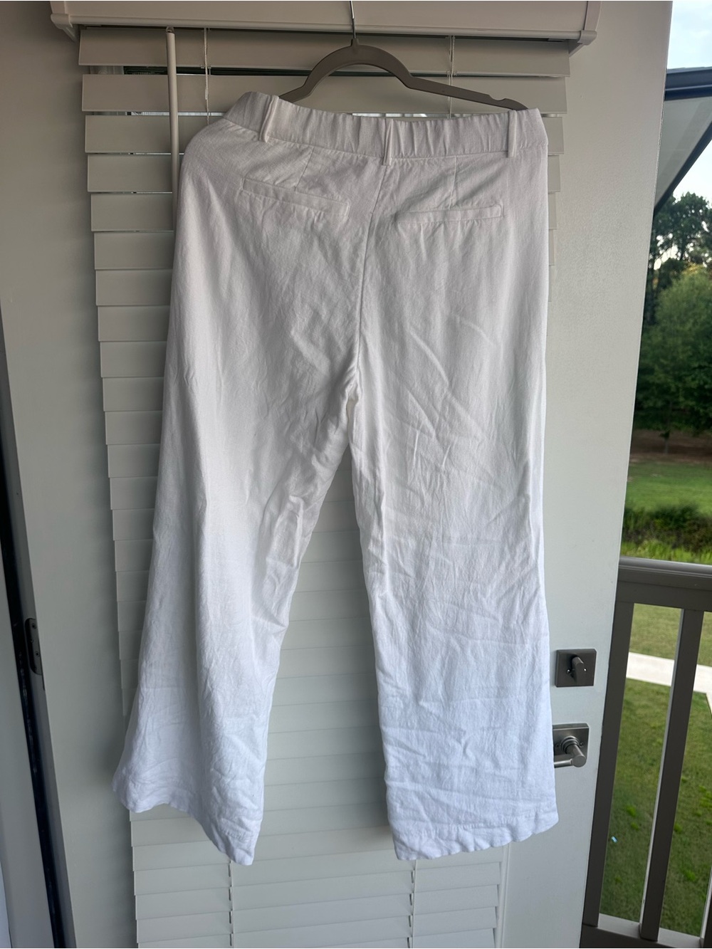 White Womens Easy linen Pants